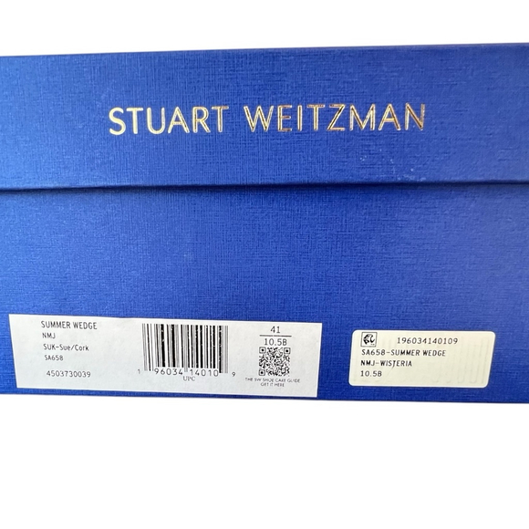 Women's Size 10.5 Stuart Weitzman Summer Wedge Sandals, Wisteria Lavender NIB - Picture 10 of 11